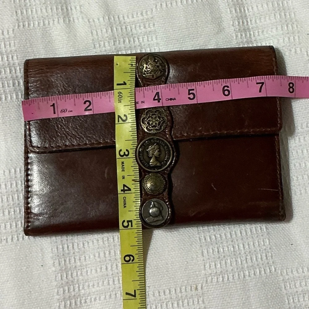 EUC Patricia Nash Brown Trifold Leather Wallet
